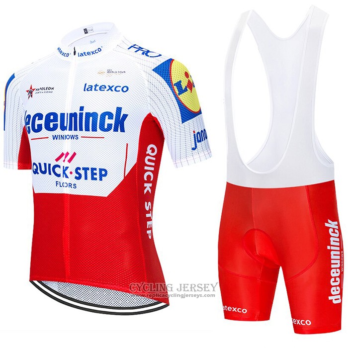 2020 Cycling Jersey Deceuninck Quick Step White Red Short Sleeve And Bib Short (2)
